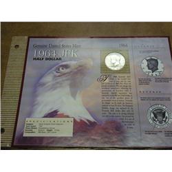 1964-D 90% KENNEDY HALF DOLLAR (AS SHOWN)