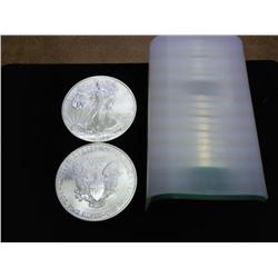ROLL OF 20-2009 AMERICAN SILVER EAGLES (UNC)