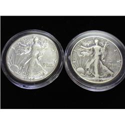1942 & 45-D WALKING LIBERTY HALF DOLLARS