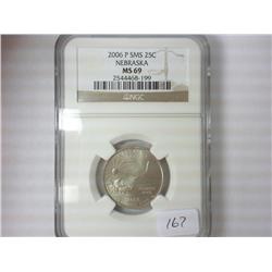 2006-P SMS NEBRASKA QUARTER NGC MS69