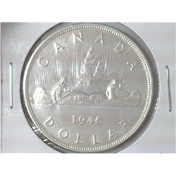 1946 CANADA SILVER DOLLAR (UNC)