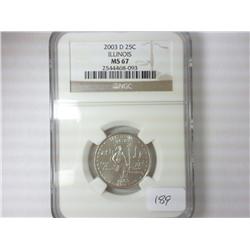 2003-D ILLINOIS QUARTER NGC MS67