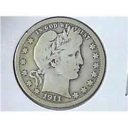 1911 BARBER QUARTER (VERY GOOD)