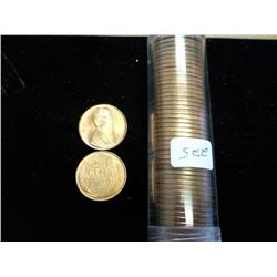 ROLL OF 1955-D LINCOLN CENTS (GEM BU)