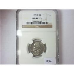 1971-D JEFFERSON NICKEL NGC MS65 5FS