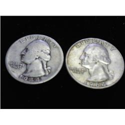 1944 & 1964 WASHINGTON SILVER QUARTERS