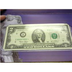 2003 US $2 SINGLE STAR NOTE MINNEAPOLIS (GEM CU)