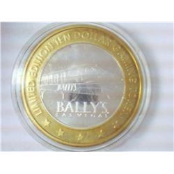 BALLY'S CASINO $10 SILVER TOKEN (UNC)