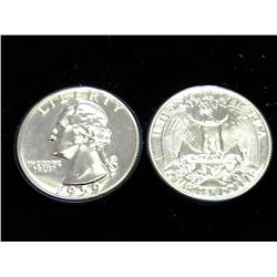 2-1959 WASHINGTON SILVER QUARTERS (GEM PROOF)
