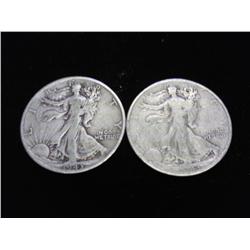1943-P/S WALKING LIBERTY HALF DOLLARS 2 COINS