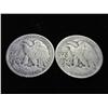 Image 2 : 1943-P/S WALKING LIBERTY HALF DOLLARS 2 COINS