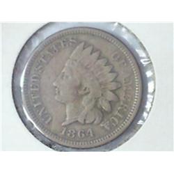 1864 COPPER NICKEL INDIAN HEAD CENT (VERY FINE)
