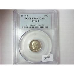 1979-S TYPE II ROOSEVELT DIME PCGS PR69DCAM