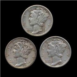 1938P/D/S Mercury Dimes Hi Grade Set of 3 (COI-8446)