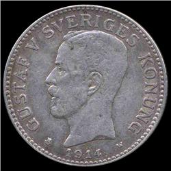 1917 Sweden 2Kr XF (COI-8351)