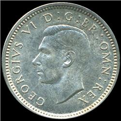 1943 Britian 3p Silver MS63 Scarce (COI-8812)