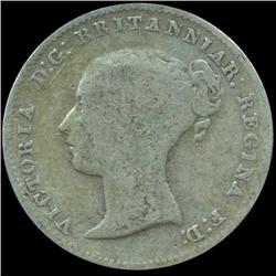 1864 Britian Victoria Silver 3p (COI-8808)