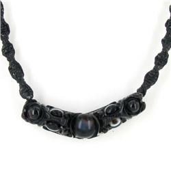 Chinese Handcarved Agate Pendant Choker Necklace (ANT-1355)