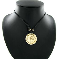 Tibet Handfcarved Bone Pendant Choker Necklace (ANT-1327)
