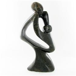 9115ct Handcarved Zimbabwe Serpentine Mother & Child (MIN-000057)
