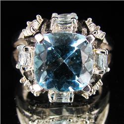 28.65ctw Blue Topaz Sterling Ring (JEW-2865)