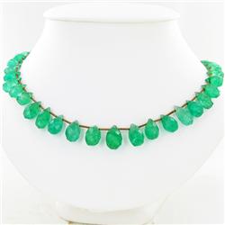 200ct Natural Green Amethyst  Beads Necklace (GEM-29695)