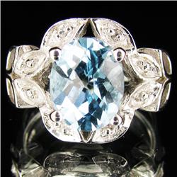 35.09ctw Blue Topaz Sterling Ring (JEW-2851)