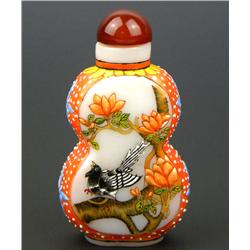 China Embossment Parrot Bird Snuff Bottle (ANT-1470)