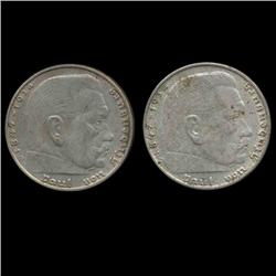 1939D Nazi Germany 2 Mark Silver Hi Grade ERROR (COI-8083)