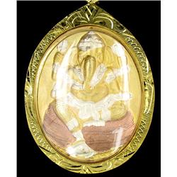 Gold Vermeil Ganesh Amulet (JEW-2566)