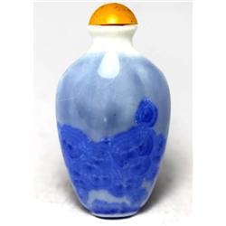 Chinese Old Porcelain Blue Snuff Bottle (ANT-1463)