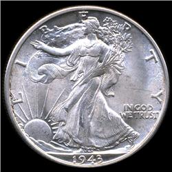 1943S Walking 50c MS65+ (COI-8751)