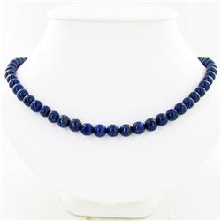 190ct Natural Lapis Luzali Beads Silver Clasp (GEM-29582)