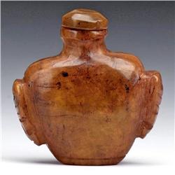 Chinese Hongshan Jade Snuff Bottle Carving (ANT-1438)