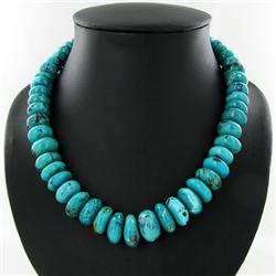 665ctw Natural Turquoise Sterling Necklace 18" (JEW-2947)