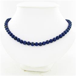 200ct Natural Lapis Luzali Beads Silver Clasp (GEM-29613)