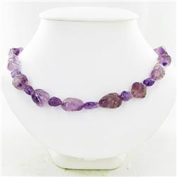 350ct Natural Carved African Amethyst Beads (GEM-29551)