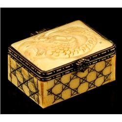 Excellent Chinese Carved Oxbone Box Dragon (ANT-1473)