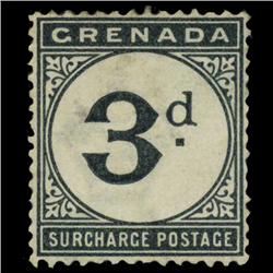1892 Grenada 3p Postage Due Mint RARE (STM-0580)