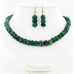 495ct Genuine Emerald Necklace Earings (GEM-29547)