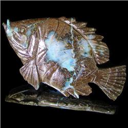 87.45ct Australian Boulder Opal Handcarved Goldfish (GEM-31845)