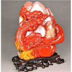 Chinese Jade Statue Man & Pine Tree (ANT-1452)