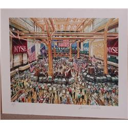 Kamil Kubik, The Floor of the NYSE Signed Serigraph
