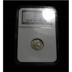 NGC 1905 Barber Dime graded au55