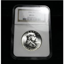 NGC 1958-p Franklin Half Dollar grades Choice Uncirculated ms64