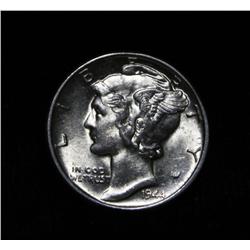 1944-p Liberty Head 'Mercury' Dime 10c Grades almost Uncirculated au58