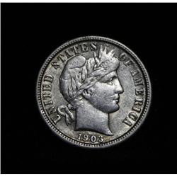 1903-p Barber Dime 10c Grades au50
