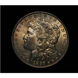 1887-p Rainbow Toned Morgan Dollar Grades ms64