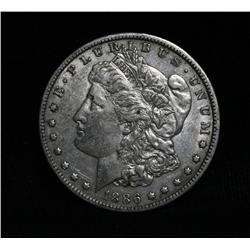 RARE***CLASHED 'E' REVERSE 1886-o Morgan Dollar Grading au50  RARE***