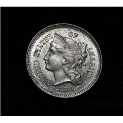 1866 Three Cent Nickel 3c grades Select Uncirculated ms63